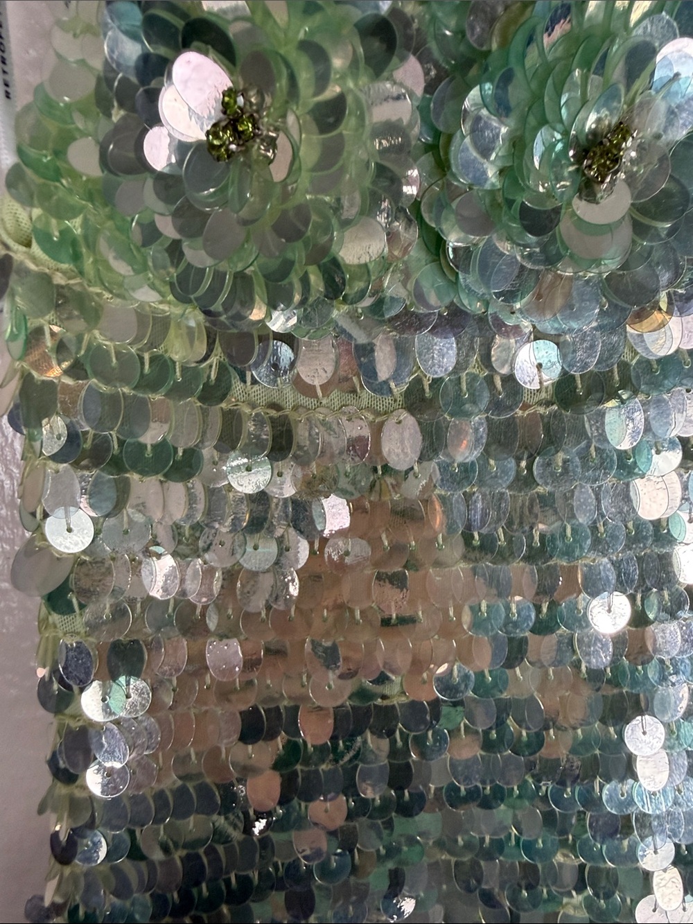 Retrofete Ines Sequin Dress in Pistachio - Picture 16 of 16